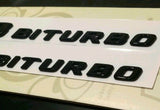 *SALE* 2 x Mercedes V8 BITURBO Plus Fender AMG Emblem GLOSS BLACK E63 C63 G63