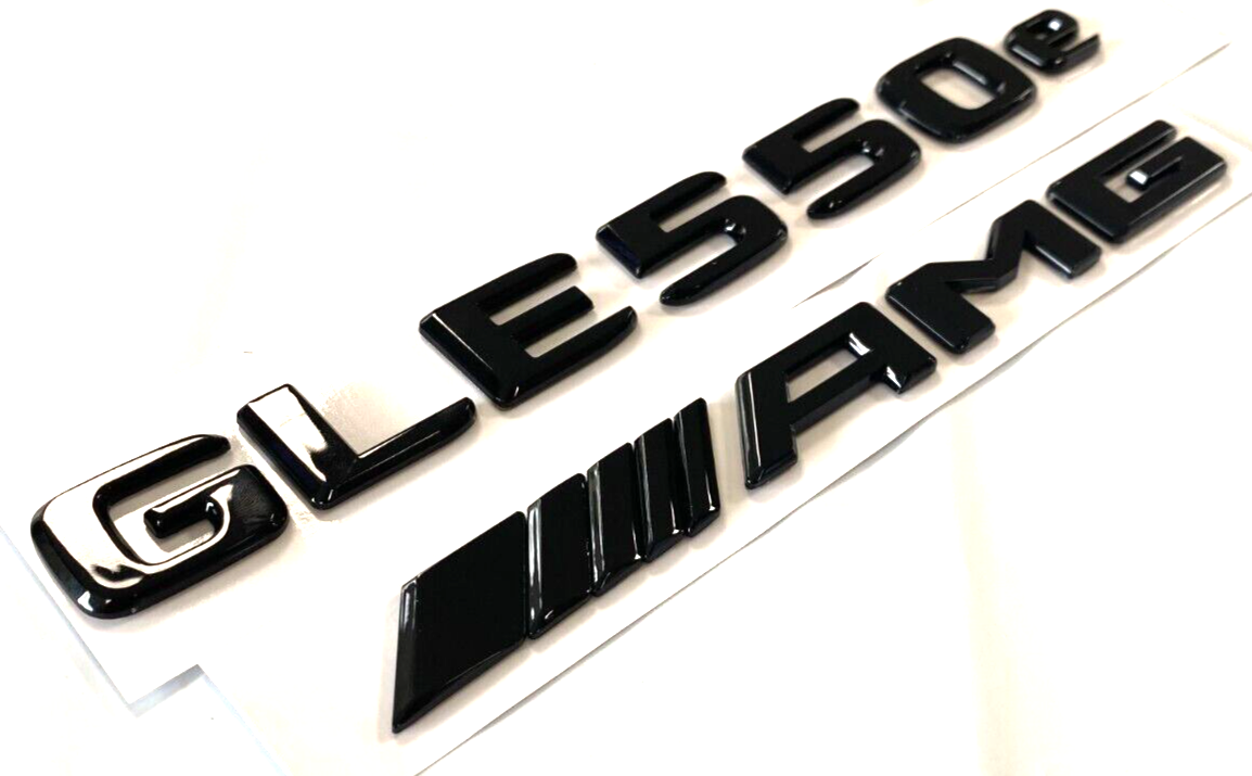 2X GLE550e+AMG BLACK FOR MERCEDES REAR TRUNK EMBLEM BADGE NAMEPLATE DECAL NUMBER