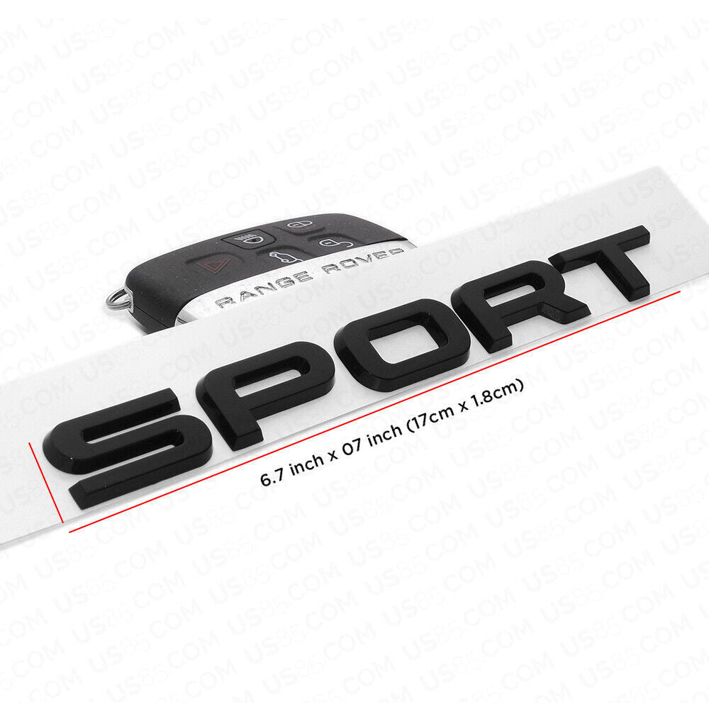 Gloss Black Sport Tailgate Emblem Badge Replaces Range Land Rover Fender Rear