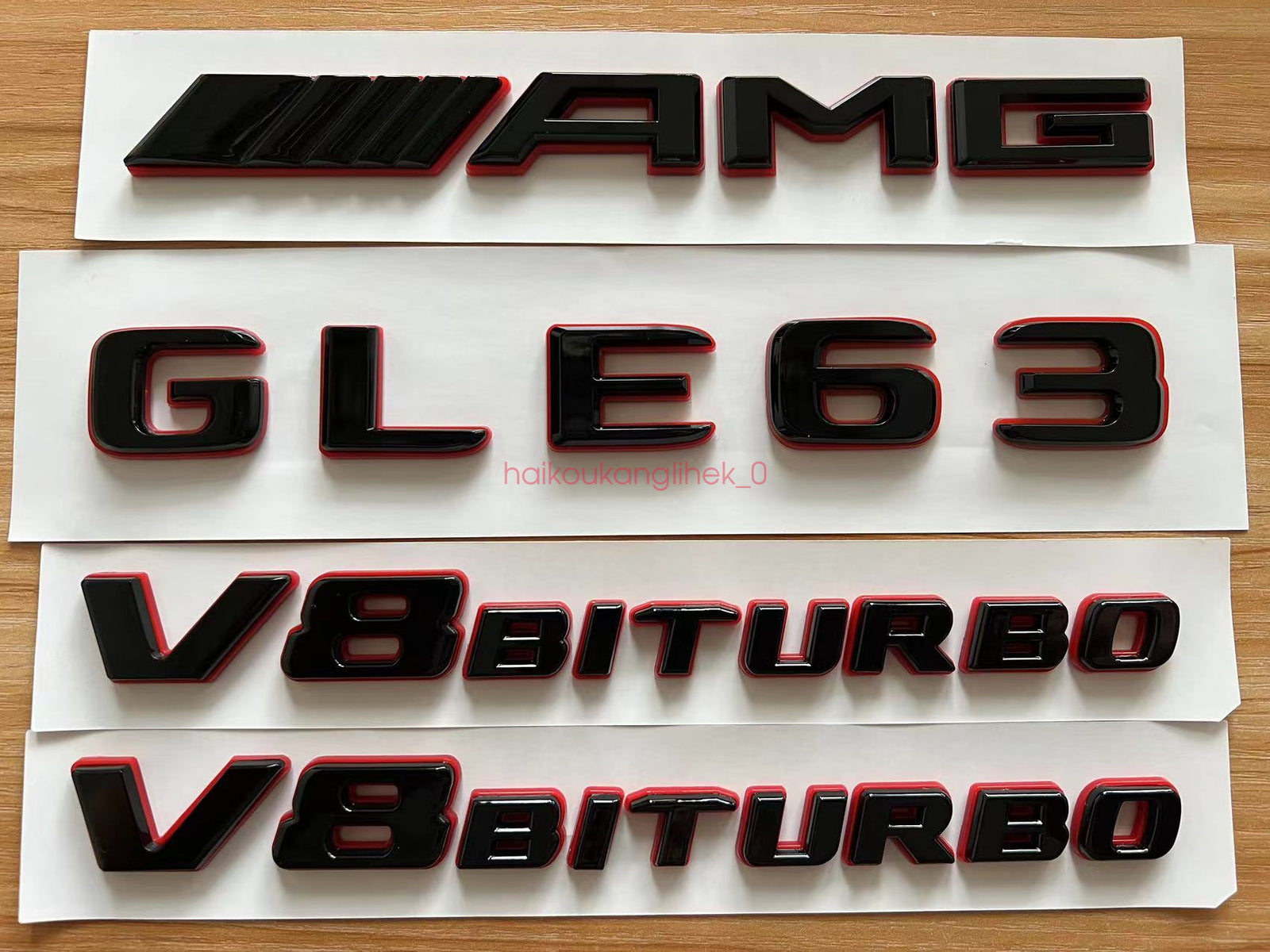 Black RED GLE63 AMG V8 BITURBO Emblem Badge Sticker Set For Mercedes GLE63
