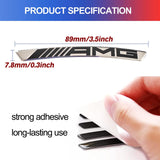 4Pcs Wheels Rim Stickers Fit for AMG Chrome Black Metal Strong Adhesive Decals