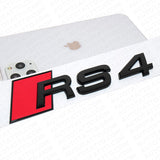 For Audi RS 4 Gloss Black Rear Letter Tail Badge Trunk Emblem Badge Logo Sport