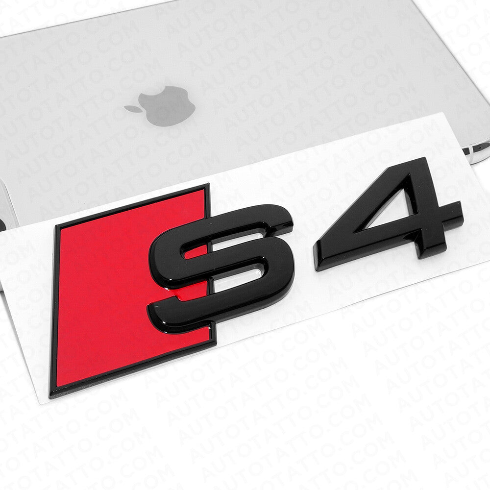 For Audi S4 Gloss Black Rear Letter Tail Badge Trunk Emblem Badge Logo Sport