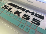 Matt black " SLK55 + AMG " Letters Trunk Emblem Badge Sticker for Mercedes Benz