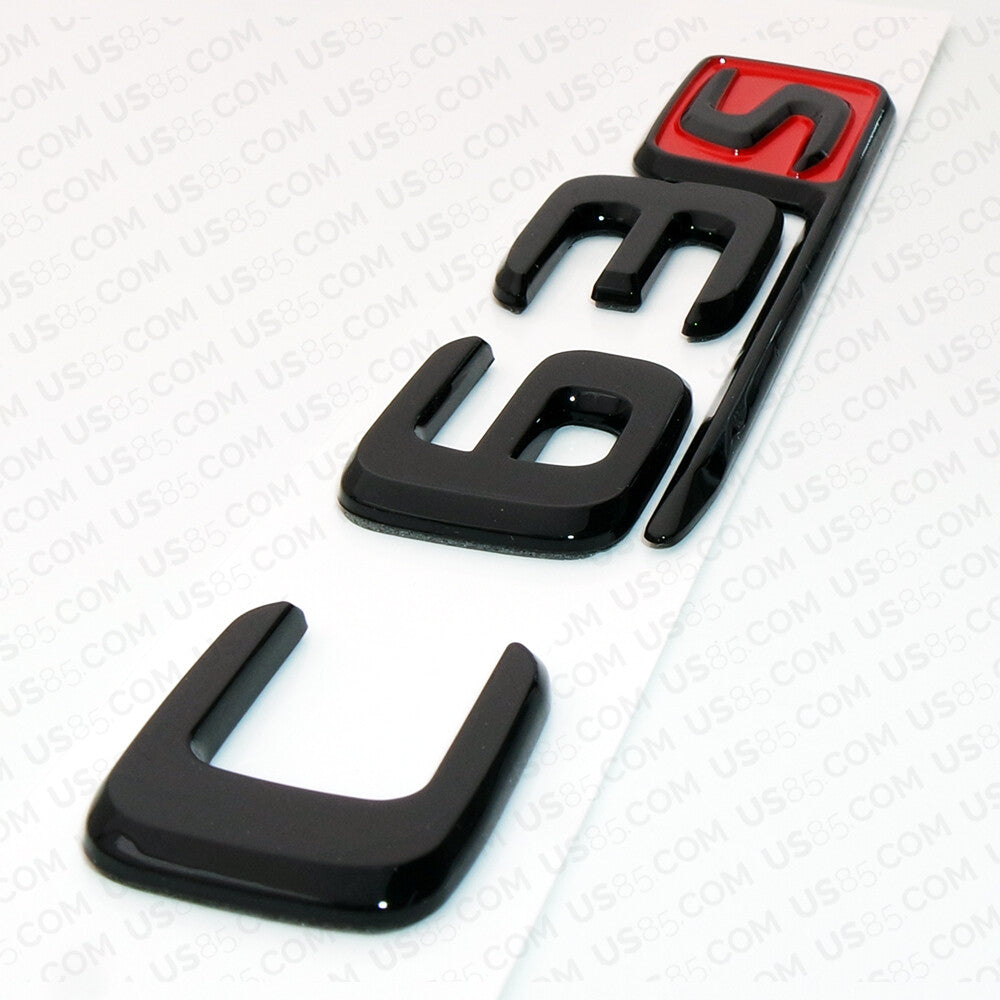 17-20 W205 OEM C 63 S Emblem Trunk Lid Logo Badge AMG Sport - Gloss Black & Red