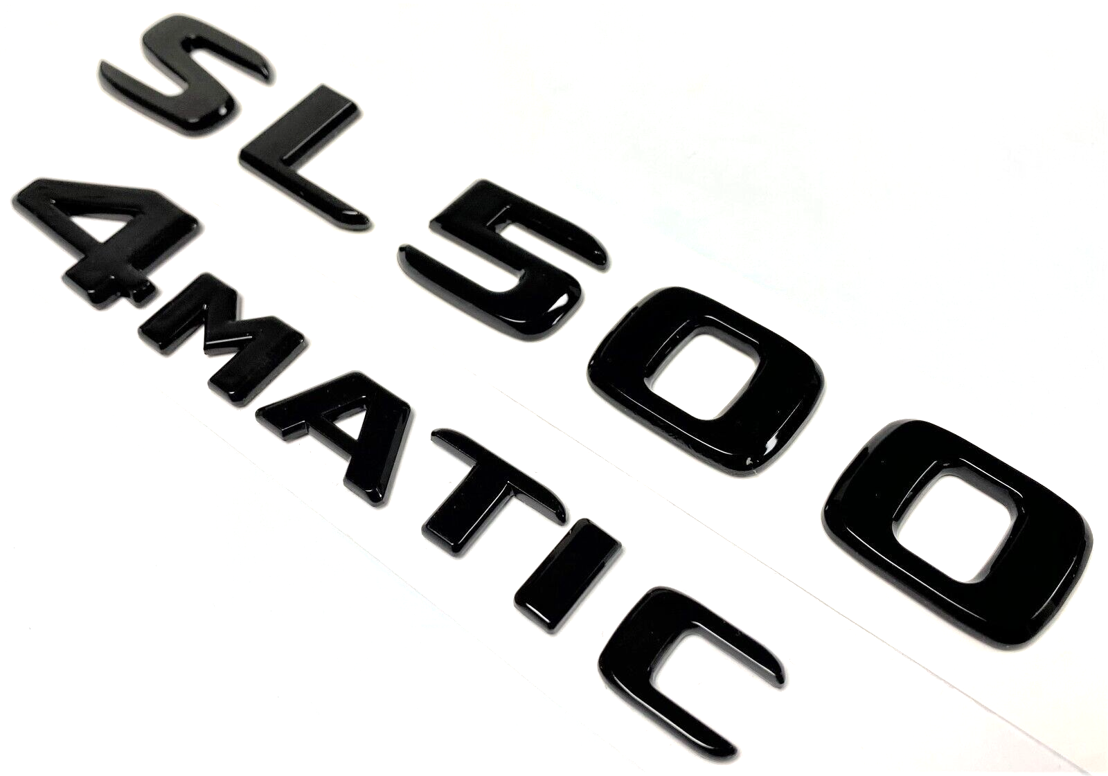 SL500+4MATIC BLACK FOR MERCEDES REAR TRUNK EMBLEM BADGE PLATE DECAL NUMBER