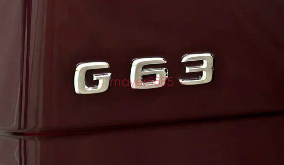 Chrome " G63 AMG V8 BITURBO " Letters Trunk Embl Badge Sticker for Mercedes Benz