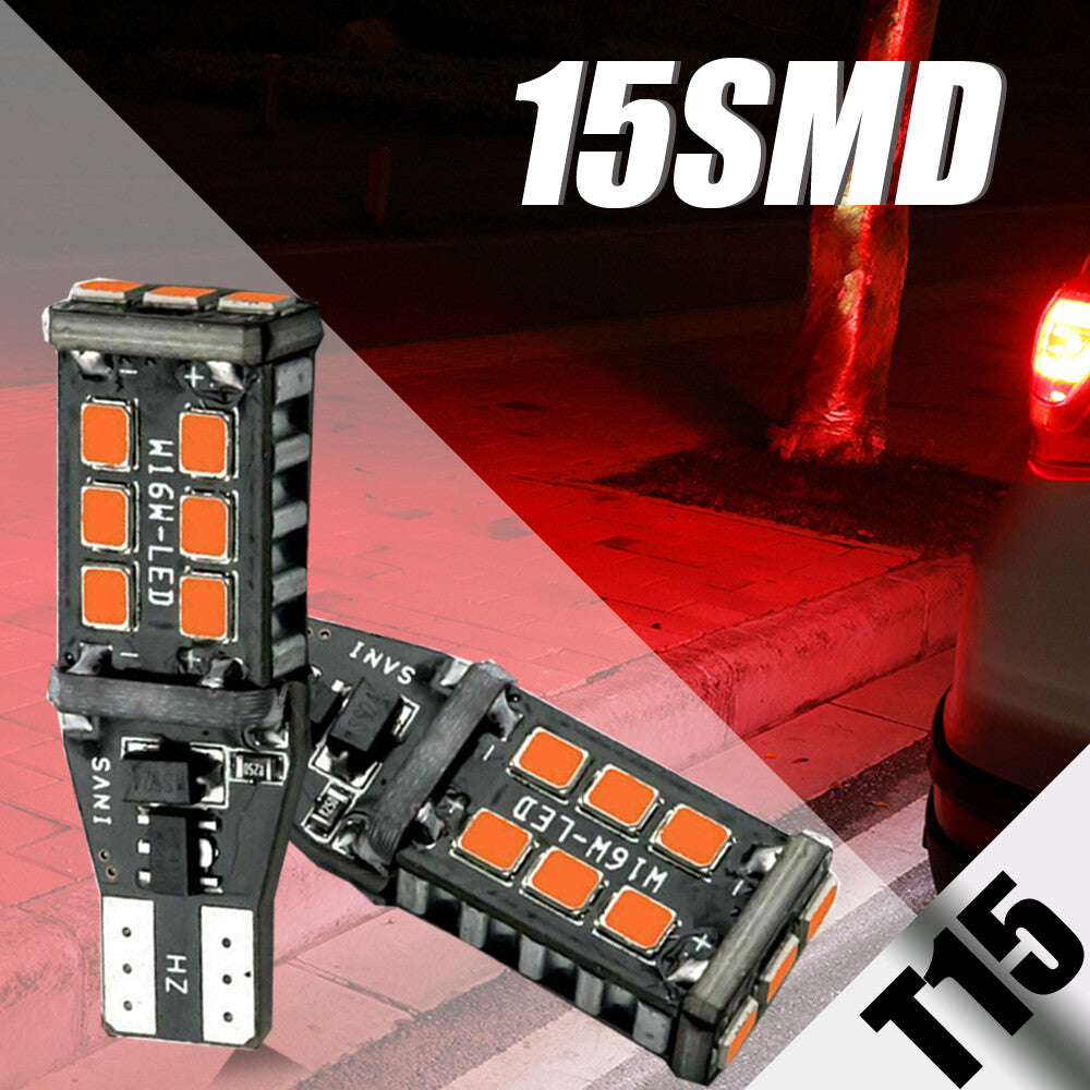 2x Red T15 912 921 Car LED High Mount Stop 3RD Brake Light Bulbs