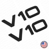 2x Audi Gloss Black V10 Side Fender Marker Letter Nameplate Emblem Badge Sport