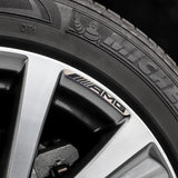 4Pcs Wheels Rim Stickers Fit for AMG Chrome Black Metal Strong Adhesive Decals