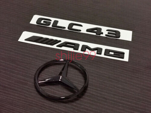 Gloss Black GLC43 AMG and Rear Star replacement PACKAGE Badge Sticker X253 GLC