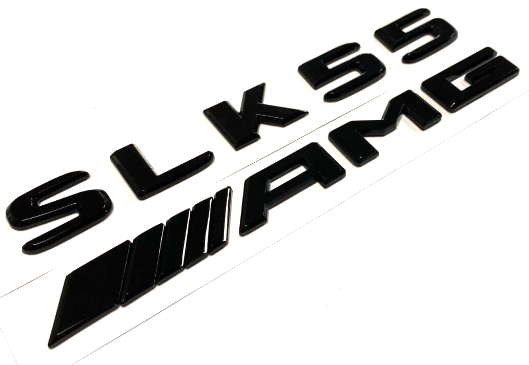 SLK55+AMG BLACK FOR MERCEDES REAR TRUNK EMBLEM BADGE NAMEPLATE DECAL NUMBERS