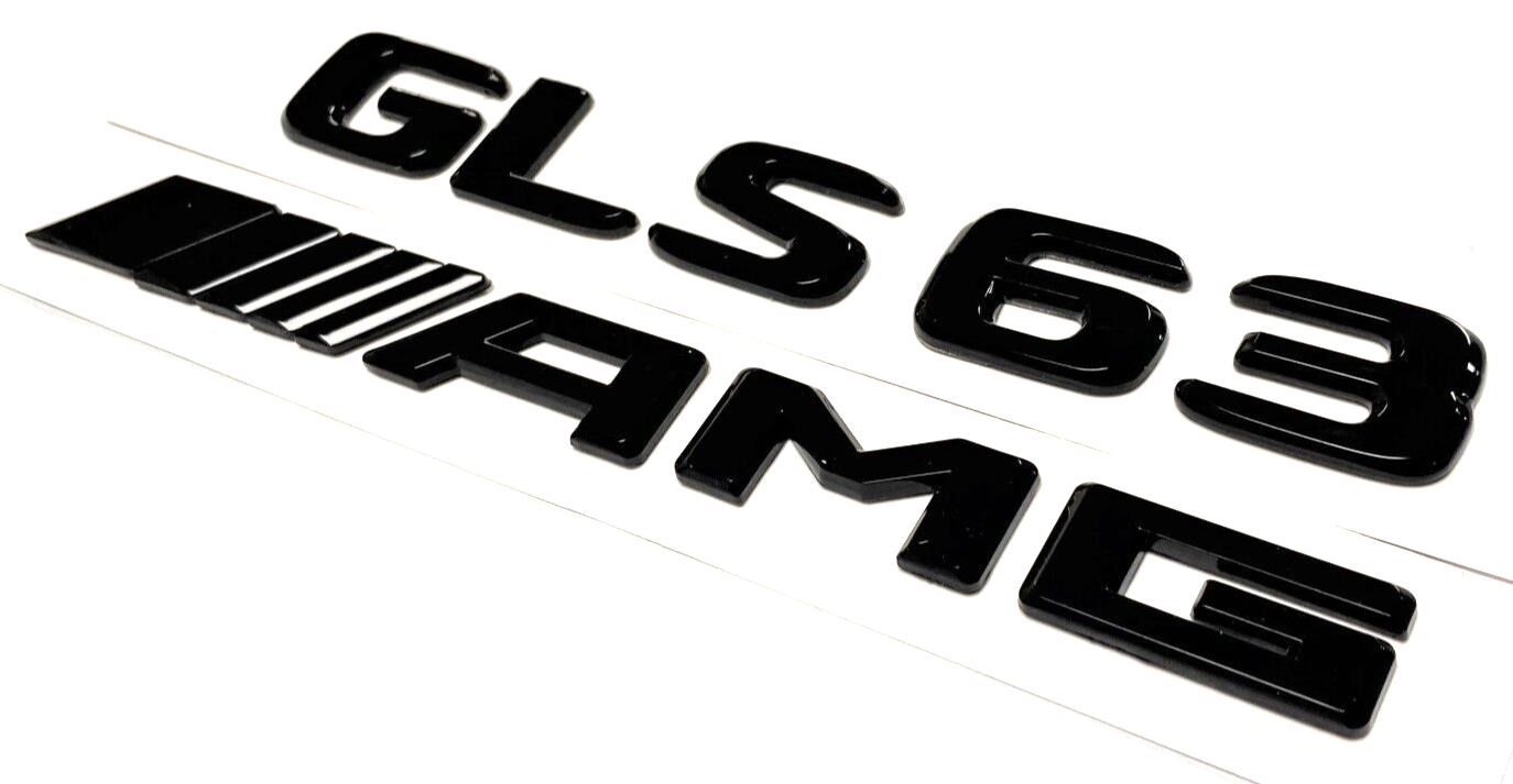 BLACK GLS63+AMG FOR MERCEDES REAR TRUNK EMBLEM BADGE NAMEPLATE DECAL NUMBERS