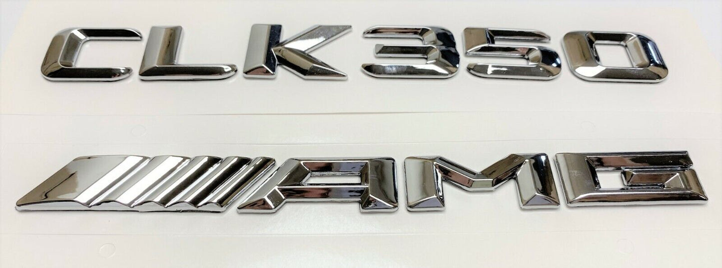 #1 CHROME CLK350 +AMG REPLACEMENT FOR MERCEDES REAR TRUNK EMBLEM BADGE DECAL LID