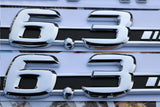 Chrome " C63+ AMG + 6.3 AMG" Letters Trunk Embl Badge Sticker for Mercedes Benz