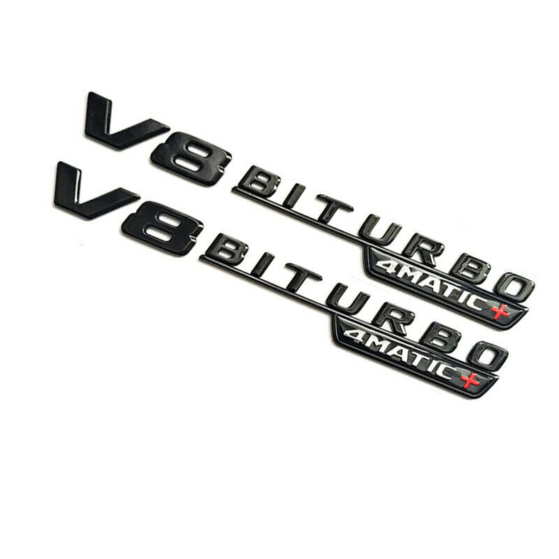 Gloss Black S63 AMG V8 Biturbo 4matic+ emblem badge For S63 W222 C217 Series