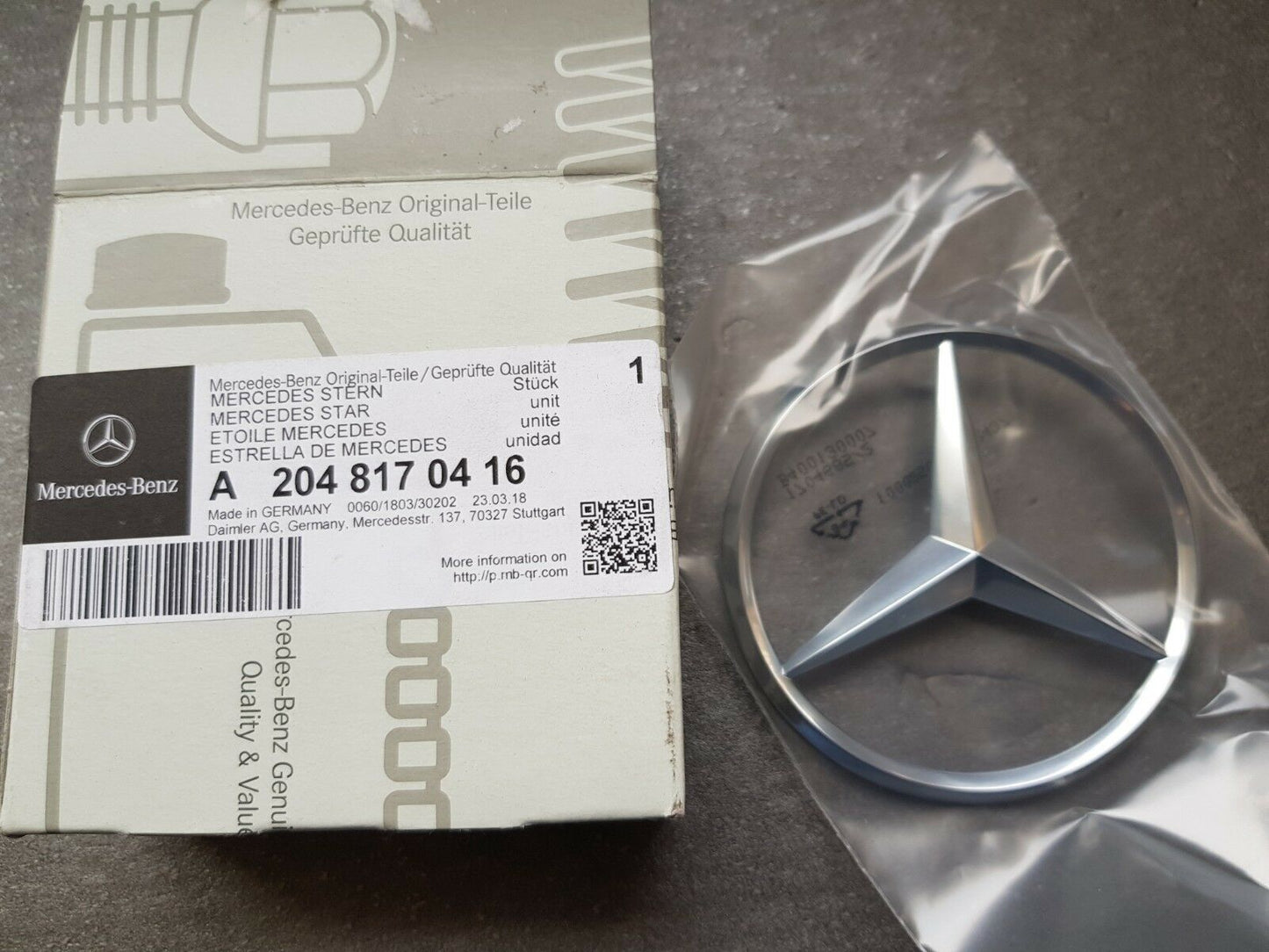 Genuine Mercedes-Benz x204 GLK Rear Trunk Boot Emblem Badge star A2048170416