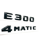 E-CLASS W212 GLOSS BLACK 3D SET E300 4MATIC REAR TRUNK BADGES EMBLEMS STICKER