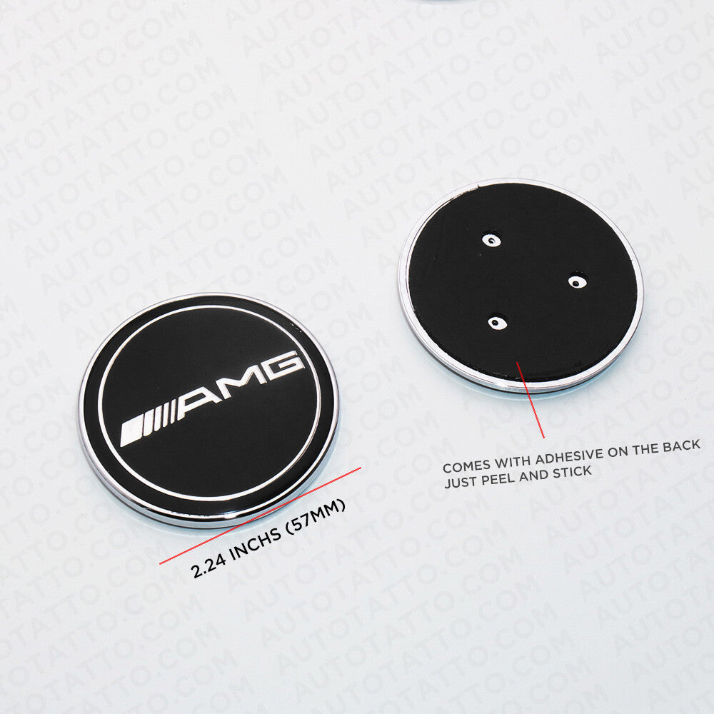 Universal For Mercedes Sport 3D AMG Black Hood Laurel Adhesive Badge Logo Emblem