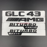 Matte black GLC43 AMG BITURBO 4MATIC Trunk Emblem Badge Sticker For Mercedes