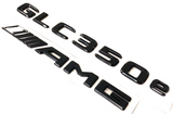 2X BLACK GLC350e+AMG FOR MERCEDES REAR TRUNK EMBLEM BADGE NAMEPLATE DECAL NUMBER