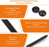 100 PCS Nylon Universal Cable Tie Buckle，Heavy Duty Self-Locking Zip Ties Holder
