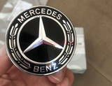 NEW AMG Hood Black Flat Laurel Wreath Badge Emblem A0008171701