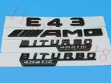 Gloss Black Flat " E43 AMG BITURBO " Trunk Embl Badge Sticker for Mercedes Benz