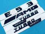 Gloss black E53 AMG TURBO 4 MATIC Trunk Emblem Badge Sticker for Mercedes Benz