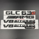 Matte black GLS63s AMG V8 BITURBO Trunk Emblem Badge Sticker For Mercedes Benz