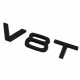 2x Audi Matte Black V8T Side Fender Marker Letter Nameplate Emblem Badge Sport