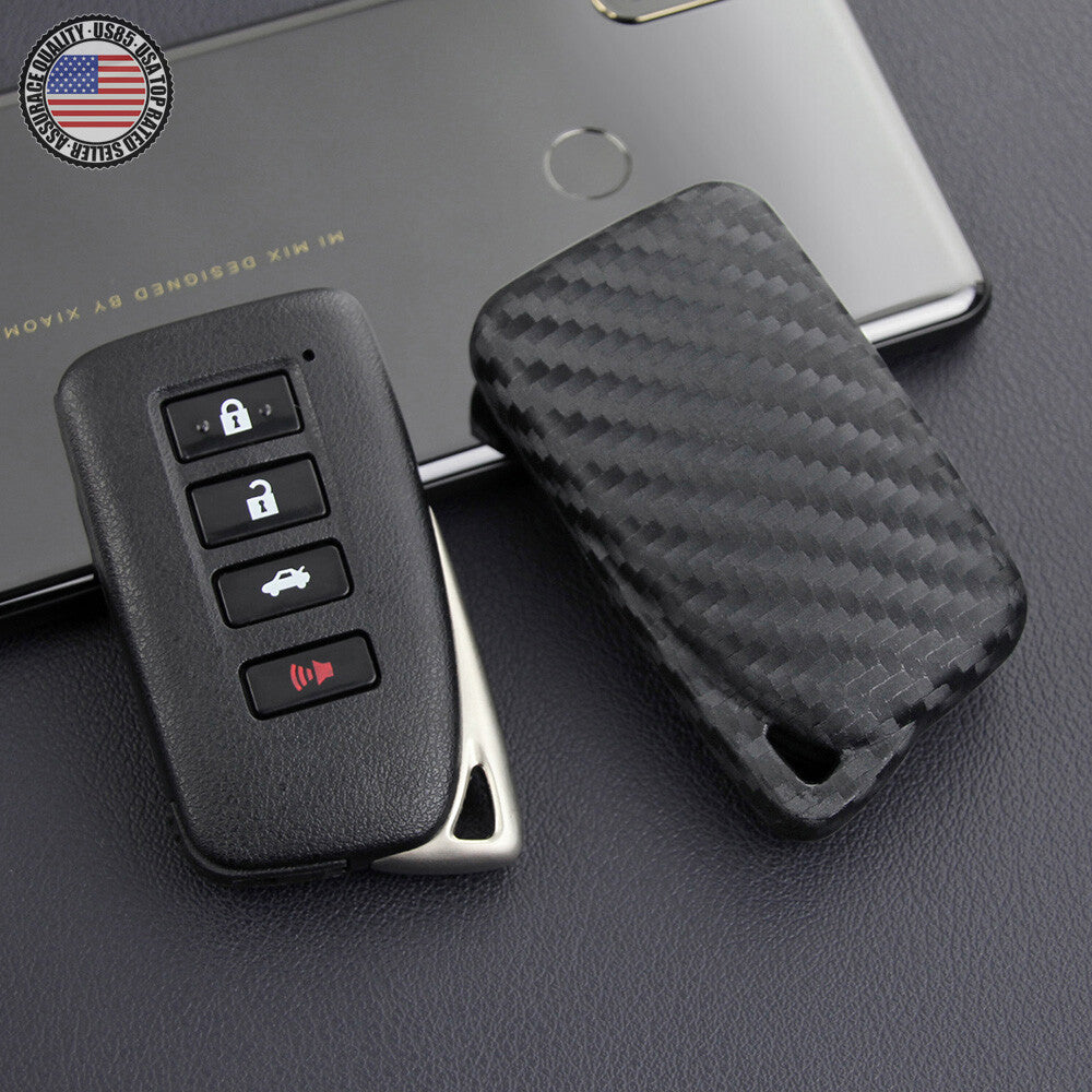 Carbon Fiber Style For Lexus Remote Key Fob Case Shell + Keychain Protect GIft