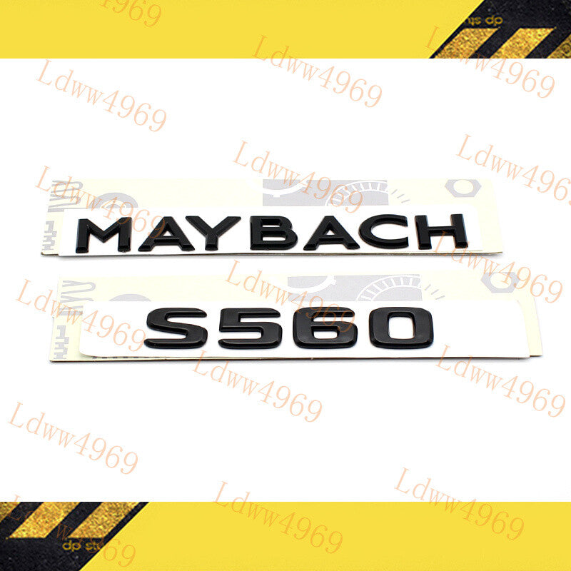 For S-Class W222 S560 Maybach Glossy Black Rear Trunk Emblem Decal Badge Sticker