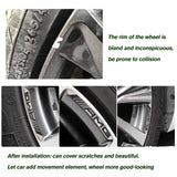 4Pcs Wheels Rim Stickers Fit for AMG Chrome Black Metal Strong Adhesive Decals