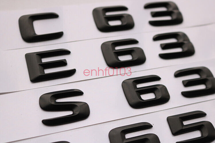 Black CLS 63 + S AMG + V8 BITURBO Trunk Emblem Badge Sticker for Mercedes Benz