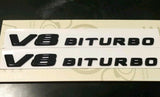 *SALE* 2 x Mercedes V8 BITURBO Plus Fender AMG Emblem GLOSS BLACK E63 C63 G63