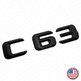 15-16 C 63 AMG Letter Emblem Rear Trunk 3D Logo Badge Decorate Sport Matte Black