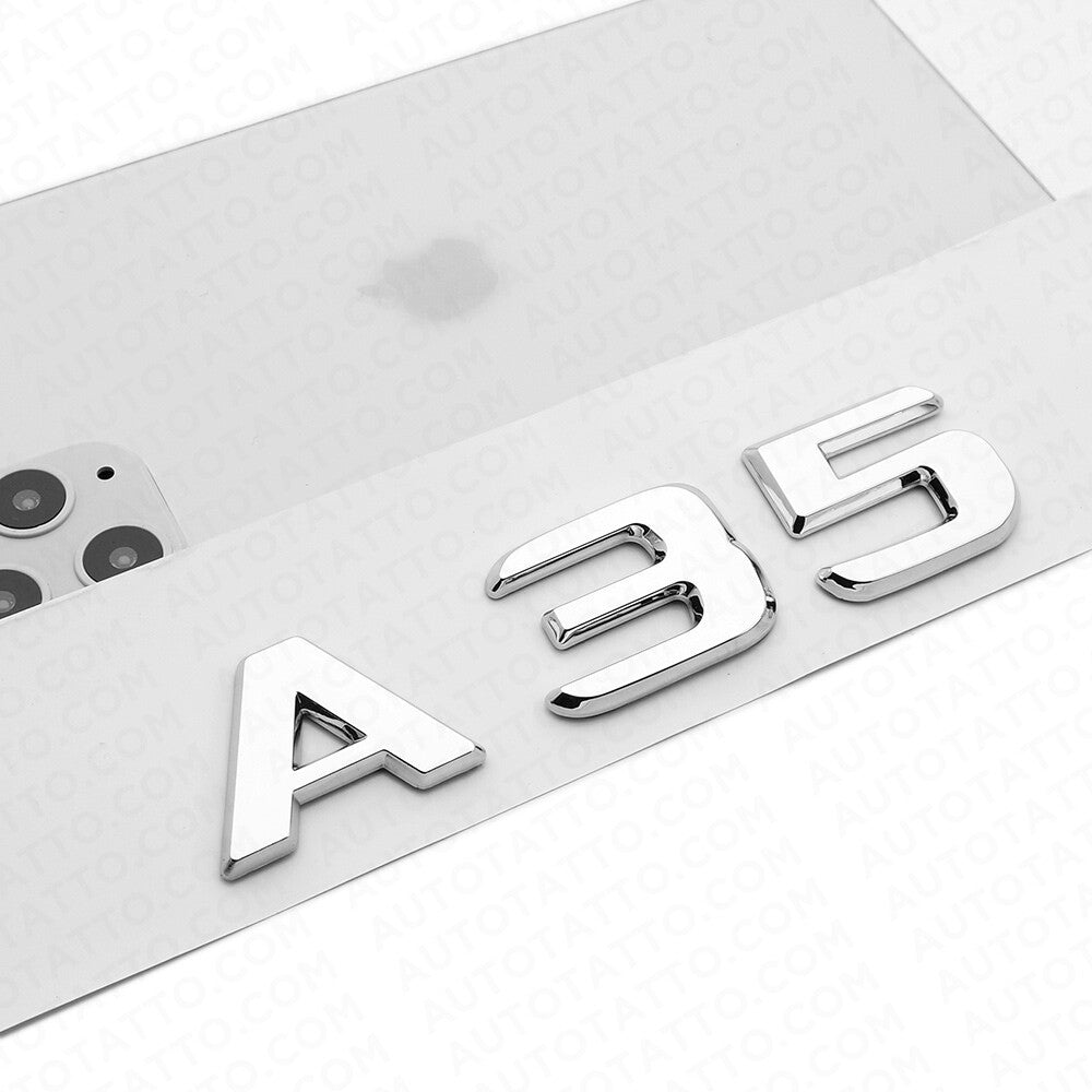 A35 AMG Letter Emblem 3D Trunk Logo Nameplate Badge Decorate Sport OEM Chrome