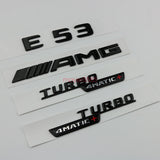 Matte black E53 AMG TURBO 4 MATIC Trunk Emblem Badge Sticker for Mercedes Benz