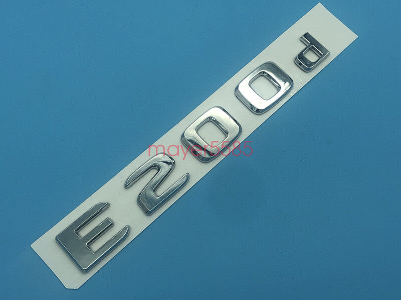Chrome " E200d " Number Letters Rear Trunk Badge Emblem for Mercedes Benz E200d