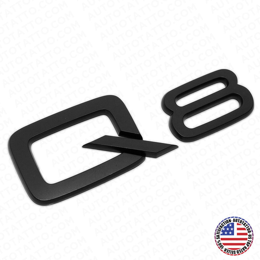 Audi Q8 Matte Black Rear Letter Liftgate Nameplate Trunk Emblem Badge Sport