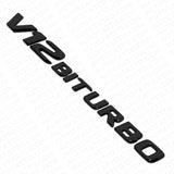 2pcs 17+ V12 BITURBO AMG Side Fender Marker Nameplate Emblem Badge Gloss Black