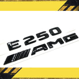 E-CLASS W212 W213 GLOSS BLACK SET AMG E250 REAR TRUNK BADGES EMBLEMS STICKER
