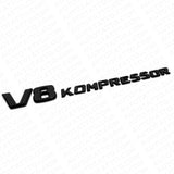 2x For Mercedes 03-11 Gloss Black V8 Kompressor Side Fender Marker Emblem Badge
