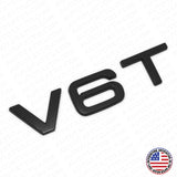 Audi Matte Black V6T Side Fender Marker Letter Nameplate Emblem Badge Sport