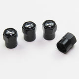 Compatible with Ford Mustang 4Pcs Tire Valve Stem Caps Black Anodized Aluminum
