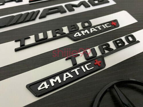 Gloss Black A45S AMG TURBO 4MATIC+ and Rear Star replacement Badge W177 Hatch