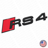 For Audi RS 4 Gloss Black Rear Letter Tail Badge Trunk Emblem Badge Logo Sport
