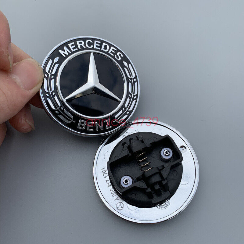 NEW AMG Hood Black Flat Laurel Wreath Badge Emblem A0008171701