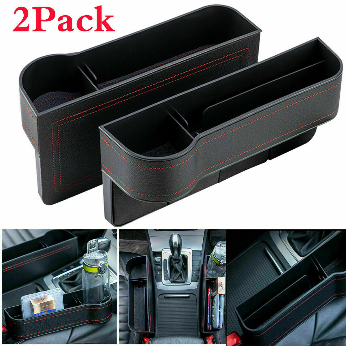 2x Seat Crevice Box Storage Cup Holder Organizer Auto Gap Pocket Stowing Accessory Car Accessory